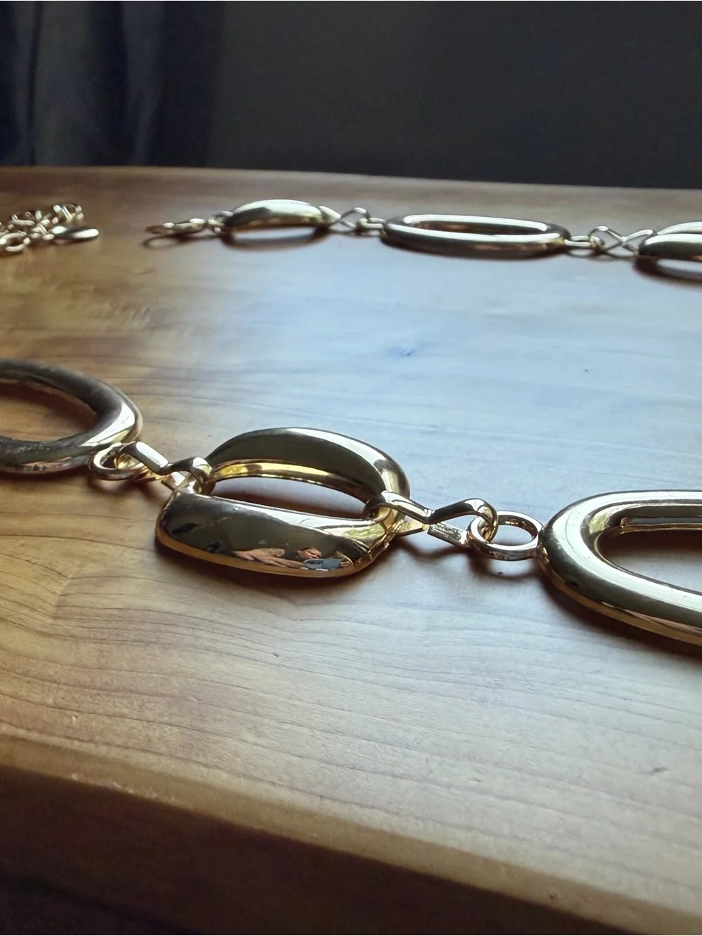 Gold-Tone Oval Link Women's Belt Chain